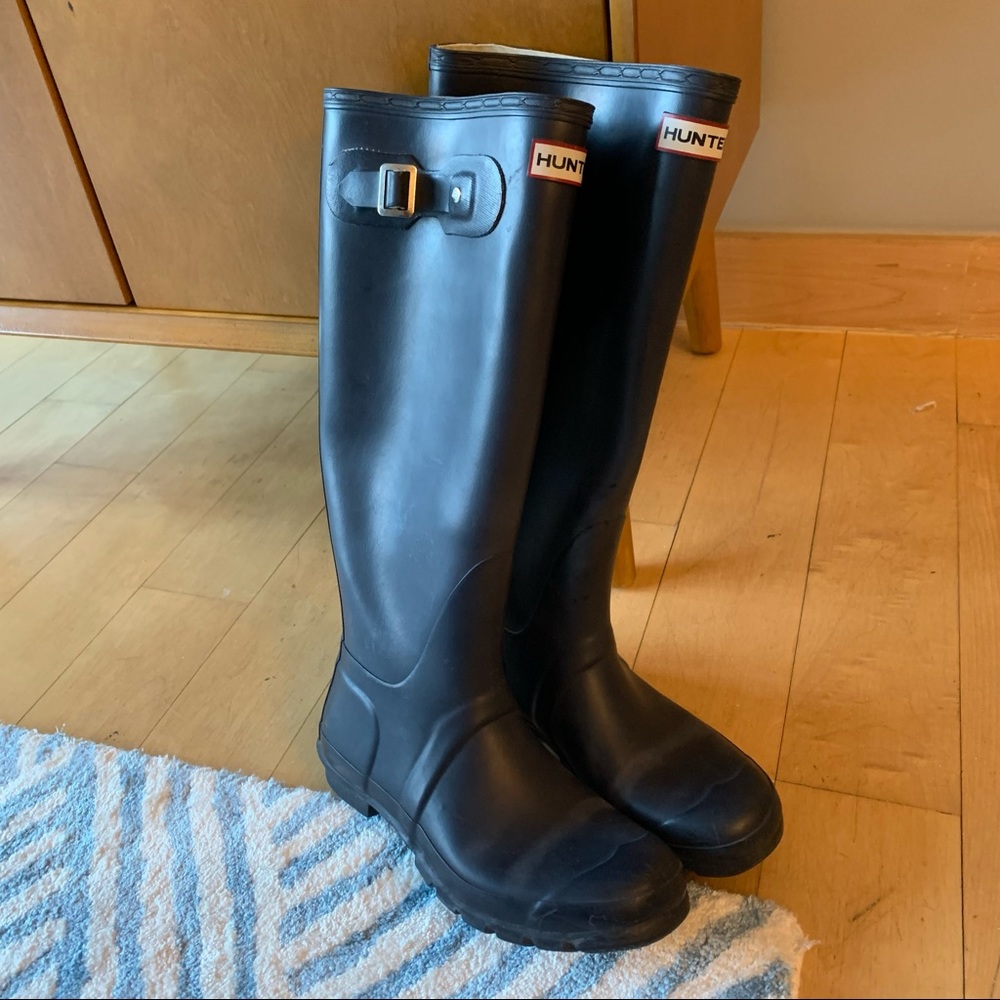 Hunter rain boots - deep eggplant color